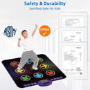 SUNLIN Light Up Dance Mat for Boys Girls Ages 3 4 5 6 7 8, Fun Toy Gift w/ 9 Light Up Keys & Bluetooth, Interactive Music Pad w/ 4 Game Modes & Adjustable Volume, Birthday Gift for Kids 3-12 by TinyTreasures Baby Boutique