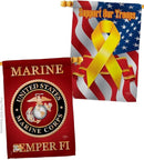 Breeze Decor Marine Corps House Flag - Pack Armed Forces USMC Semper Fi United State American Military Veteran Retire Official Support Our Troops - Banner Small Garden Yard Gift Double-Sided 28 X 40 by GreenHaven Gardens