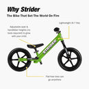 Strider 12” Sport Bike - No Pedal Balance Bicycle for Kids 1 to 4 Years - Includes Safety Pad, Padded Seat, Mini Grips & Flat-Free Tires - Tool-Free Assembly & Adjustments by TinyTreasures Baby Boutique