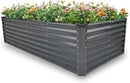 GARDMAX 8x4x2FT Galvanized Raised Garden Bed Kit, Metal Planter Boxes Outdoor with Easy Assembly, Large Garden Bed for Vegetables, Fruits, Flower, Herbs Rectangle Dark Gray by CozyNest Decor