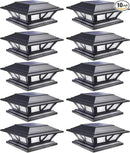 SIEDiNLAR Solar Post Lights Outdoor 2 Modes LED Deck Fence Cap Light for 4x4 5x5 6x6 Posts Patio Garden Decoration Warm White/Cool White Lighting Black (10 Pack) by GreenHaven Gardens