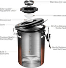 Veken Coffee Canister with Window,Airtight Stainless Steel Kitchen Food Storage Container, Date Tracker & Scoop for Grounds Coffee, Beans, Tea,Flour,Cereal,Sugar,22OZ,Copper by CozyNest Decor