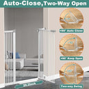40.5" Extra Tall Baby Gate No Drill, 63"-65.7" Extra Wide Dog Pet Gate Indoor, Long Safety Child Gate, Metal Tension Auto Close No Climb Fence Pet Gate for Stairs Doorway, White by TinyTreasures Baby Boutique