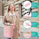 PIIOSER Breastmilk Cooler Bag with Ice Pack Fits 6 Baby Bottles Up to 9 Ounce, Insulated Baby Bottle Tote Bags, Double Layer Waterproof Leak-Proof with Shoulder Strap for Nursing & Working Mom (Pink) by TinyTreasures Baby Boutique