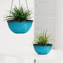 10 Inch Hanging Planter, 2 Pack Hanging Planters for Indoor Outdoor Plants Self Watering Hanging Pots with Drainage Holes for Garden Home (Snowflake Blue) by GreenHaven Gardens