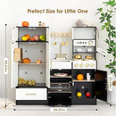 Interactive Wooden Play Kitchen for Kids 3+ Realistic Stove Sounds & Ice Maker Pretend Playset with 12 Kitchen Accessories Montessori Toy by TinyTreasures Baby Boutique