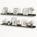 Floating Shelves for Wall, Picture Ledge Shelf 55 Inch Solid Wood Set of 2, Rustic Wall Shelves with Lip, Kids Bookshelf, Photo & Picture Live Edge Floating Shelves for Bedroom, Living Room, Kitchen by CozyNest Decor