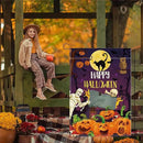 Happy Halloween Garden Flag Halloween SpookyGhost Skeleton Bats Garden Flag 12x18 inch Double Sided Holiday Decorations for Yard Outside Lawn (Flay 1811) by GreenHaven Gardens