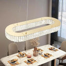 Modern Crystal Chandelier, Dia 40" Rectangular Chandelier for Dining Room,Gold Rectangle Crystal Ceiling Light Luxury Oval Chandeliers for Living Room Kitchen Island by CozyNest Decor
