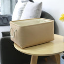 TheWarmHome Decorative Basket Rectangular Small Storage Basket Fabric Storage Bin Organizer Basket with Handles for Clothes Storage (Beige, 11.8L×7.9W×5.2H inch) by TinyTreasures Baby Boutique