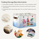 Storage Basket Gnomes Christmas Cube Storage Bins Organizer Bag Collapsible Closet Shelf Baskets with handle for Baby Cloth Pet Toy Book 14.2×10.2×8.3 IN by TinyTreasures Baby Boutique