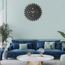 Honiway Wall Clock Battery Operated 12 Inch Rustic Wooden Boho Sunburst Decorative Wall Clock Silent Non-Ticking Black Wall Decor Clocks for Living Room Kitchen Bathroom Bedroom (Black)