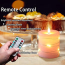 Pink Flameless Candles with String Lights Battery Operated Flickering LED Pillar Candles 4‘’ 5‘’ 6‘’ Candle with Remote Control, Set of 3 by CozyNest Decor