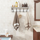Homode Wall Shelf with Hooks, 24 Inch Coat Rack with Tri Hooks, Farmhouse Entryway Floating Coat Hanger with Storage for Bathroom, Entry Way, Mudroom, White by CozyNest Decor