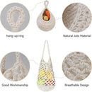 AARAINBOW Boho Wall Hanging Baskets for Kitchen Storage, Fruit Woven Wall Basket 9 Pcs, Hanging Vegetable and Onion Storage with 24 Hooks （White） by CozyNest Decor