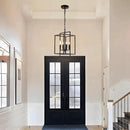 4-Light Vintage Black Chandelier, Foyer Lighting Fixtures Farmhouse Chandeliers for Dining Room, Modern Industrial Lantern Pendant Light for Kitchen Island Entryway Stairway by CozyNest Decor