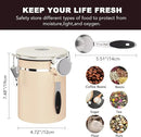 ShanSon Coffee Canister Airtight Coffee Container Stainless Steel Coffee Bean Storage Container with CO2 Release Valve and Scoop Coffee Canister for Beans,Grounds,Sugar,Flour,Tea,Cereal,22OZ,Brown by CozyNest Decor