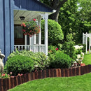 2 Pack Garden Wooden Fence Anti-Corrosive Outdoor Landscape Edging Flexible Decorative Border with a Pair of Gloves for Garden Yard Flower Tree Fence - 7.9'' H x 47'' L by GreenHaven Gardens