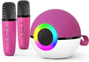 goopow Mini Karaoke Machine Speaker for Kids Adults, Portable Bluetooth Microphone Song Toys with LED Light, Best Chritmas Birthday Festival Gift for 3 4 5 6 7 8+ Year Old Girls Boys (Hotpink-2MIC) by TinyTreasures Baby Boutique