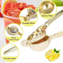 Lemon Squeezer, Heavy Duty Zinc Alloy Manual Lemon Juicer, High Yield Threaded Groove Small Oranges Limes Citrus Juicer Hand Press, Juice Maker for Cocktails Home Restaurant Kitchen Utensils(Gold) by CozyNest Decor