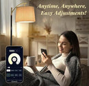 Floor Lamp, LED Floor Lamp with APP & Remote & Touch Control, Stepless Color Temperatures and Brightness, Tall Standing Lamp with Pleated Lampshade for Living Room, Bedroom, Office(Black Gold) by CozyNest Decor