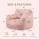 Hobestluk Bean Bag Chair for Adult Small Bean Bag Chairs with Arms Furry Beanbag Chair with Foam Filler Stuffed Bean Bag Sofa for Reading in Bedroom Living Room and Dorms(Pink) by CozyNest Decor