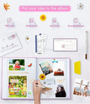 popotop Photo Album Self Adhesive with Picture Display Window,60 Pages DIY Scrapbooking Supplies Kit for 4x6 8x10 Picture,Linen Cover Memory Book for Baby Wedding, with Scraper and Metallic Pen by TinyTreasures Baby Boutique