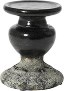 Creative Co-Op 2-Tone Sculptural Terracotta Pillar Candle Holder, Distressed Black by CozyNest Decor