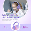 EarFun K4 Kids Bluetooth Headphones, Wireless Headphones with LED Lights, 74/85/94dBA Volume Limited, Built-in Mic, 90H Playtime, Bluetooth 5.4 Over Ear Headphone for iPad/Tablet/School, Violet by TinyTreasures Baby Boutique