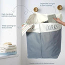 The Fine Living Co. X-Large Two Compartments Hanging Laundry Hamper with Over Door Hooks, Durable Space Saving Laundry Bag Storage with Bottom Zipper, Wide Open Top Dark/Light Compartment(25"x10"x31") by CozyNest Decor