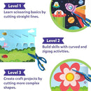Skillmatics Scissor Skills Activity Book - Snip Snip, 25 Fun Cutting & Creative Activities for Preschoolers, 2 Child-Safe Scissors, Fine Motor Skills Craft Kit, Gifts for Kids Ages 3, 4, 5, 6, 7 by TinyTreasures Baby Boutique