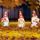 WONDER GARDEN 3 PCS Fall Yard Sign Metal Gnomes Decorative Garden Stakes with Led Lights Autumn Harvest Pumpkin Thanksgiving Garden Lawn Porch Patio Decorations Outdoor by CozyNest Decor