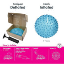 Edushape Original Sensory Ball - 7" Deflated with Pump, Transparent Blue, Enhances Gross Motor Skills for Kids 6 Months & Up by TinyTreasures Baby Boutique