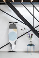 Brabantia Size D Ironing Board (53x18 in) Heat Resistant Parking Zone, Silver Frame, Non-Slip Feet, Suitable for Sit Down Ironing (Spring Bubbles) by CozyNest Decor