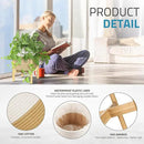 PAULINN Plant Basket with Stand 11" x 11", Woven Basket with Bamboo Plant Stand, for Indoor Plant, Fits Up to 10 Inch Plant Pots, White and Beige by GreenHaven Gardens