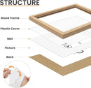 upsimples 16x20 Frames, Natural Solid Wooden Picture Frames, Display 11x14 with Mat or 16 x 20 Without, Vertical or Horizontal Wall Hanging, 1 Pack, Natural by CozyNest Decor