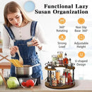 2-Tier Lazy Susan Organizer Turntable Spice Organization U-Shape 11.8" Rotating Spice Rack Height Adjustable for Cabinet, Pantry, Kitchen Countertop, Party by CozyNest Decor
