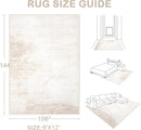 Area Rugs 9x12 Living Room: Washable Rug Modern Abstract Large Rugs Soft Non Slip Neutral Rug Stain Resistant Indoor Carpet for Bedroom Kitchen Dining Room Table Nursery Home Office Rugs(Beige,9'x12') by TinyTreasures Baby Boutique