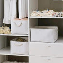 TheWarmHome Storage Basket for Gifts Empty - Large 3 Pack 15.7x11.8x8.2 inch Storage Basket for Organizing with Handles, Canves Storage Bins for Organizer Closet Toy Cubes Gift (White) by CozyNest Decor