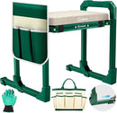 Saker Garden Kneeler and Seat Foldable Gardening Stool with Extendable Legs & Thickened Pad, Tool/Storage Bag, Heavy Duty Support for Elderly, Gardening, Outdoor Use by GreenHaven Gardens
