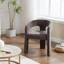 Charcoal Grey Chenille Dining Chairs Set of 6, Modern Barrel Dining Room Chairs Upholstered Accent Chair with Arms and Round Back for Living Room Kitchen Armchair No Assembly Needed by CozyNest Decor