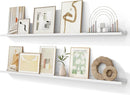 Picture Ledge Shelf, 72 inch Solid Ash Wood Floating Shelves Set of 2, Picture Ledge Ledge Wall Mounted for Living Room Kids' Room Bedroom, Color White by TinyTreasures Baby Boutique