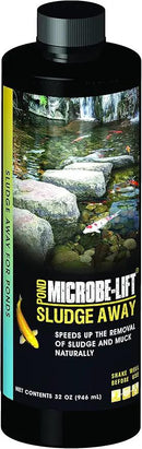 MICROBE-LIFT MLXSAQ Sludge-Away Pond and Outdoor Water Garden Sludge and Muck Remover, Safe for Live Koi Fish, Plant Life, and Decor, 32 Ounces by GreenHaven Gardens