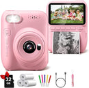 Instant Print Camera for Kids, 3.0" HD 32MP Kids Camera 1080P with 3 Rolls of Printer Paper, Birthday Gifts Toy for 3-12 Year Old Girls Boys with 32GB SD Card-Pink by TinyTreasures Baby Boutique