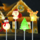 Glintoper 4 Pack Solar Christmas Figurine Lights, Outdoor Lighted Decorative Santa Claus, Snowman, Xmas Tree & Reindeer with Garden Stakes, Warm White LED Lighting Yard Stake for Path Lawn Patio Decor by GreenHaven Gardens