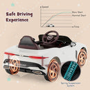 Costzon Ride on Car, 12V Licensed Bentley Bacalar Battery Powered Kids' Electric Vehicles w/Remote Control, Scissor Doors, Wireless Connection, Lights/Sound Effects, Kids Car Toys for Toddlers(White) by TinyTreasures Baby Boutique