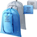 2 Pcs Travel Laundry Bag Washable Dirty Clothes Bag with Drawstring and Zipper for Suitcase, 22 x 18 Inch (Gray, Blue,Classic) by TinyTreasures Baby Boutique