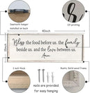 Bless the Food Before Us Sign Wall Decor 40"X15" Large Farmhouse Dining Room Wall Decor Framed Wood Rustic Home Wall Art Kitchen Decoration (White) by CozyNest Decor