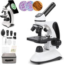 BNISE Microscope kit for Kids Adults Students, 40X-2000X Magnification, Prepared Slides Kit, Dual LED Illumination, All Glass Optics, and Cordless Capability for Children Beginner by TinyTreasures Baby Boutique