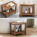 HDPS Shower Bench Seat, Poly Lumber Bathroom Stool for Inside Shower Waterproof, Foot Rest Stool for Shaving Legs with Adjustable Feet, Plastic Spa Bath Chair Seat for Bathroom, Non-Slip, Brown by TinyTreasures Baby Boutique